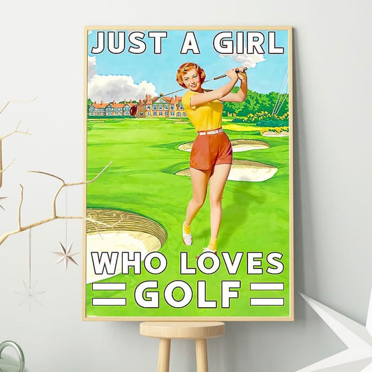 Póster, lienzo, Sólo una chica que ama el golf