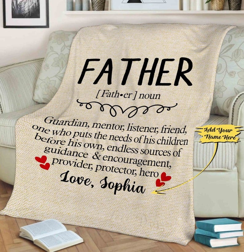 Personalized Father Noun Father's Day Blanket