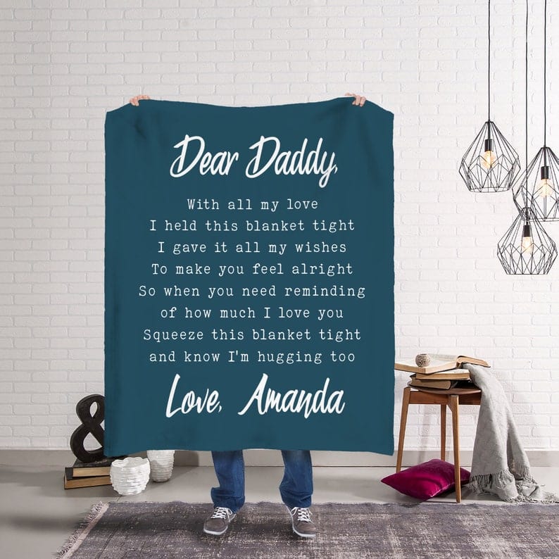 Personalized Letter Dear Daddy Love From Daughter Father's Day Blanket