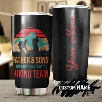 Personalized Father & Son The Greatest Hiking Team Father's Day Tumbler