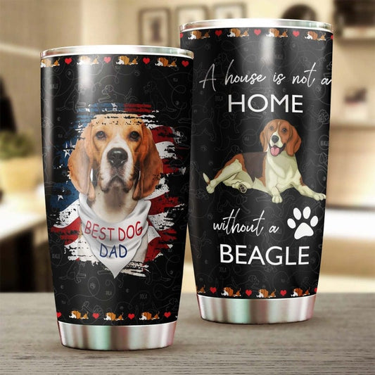 Vaso para el día del padre con el mejor perro papá beagle