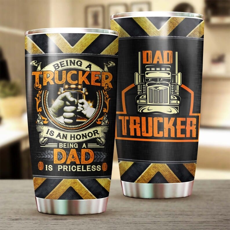 Trucker Being A Dad Is Priceless Father's Day Tumbler