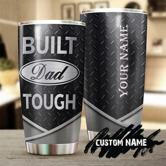 Vaso personalizado para el día del padre "Builded Dad Tough"