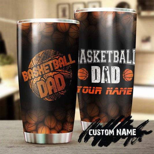 Vaso personalizado para el día del padre con diseño de papá del baloncesto
