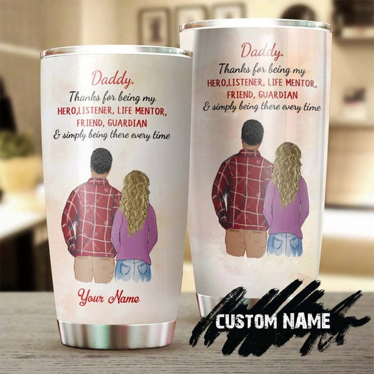 Vaso personalizado para el Día del Padre con la frase "Gracias por ser mi héroe"