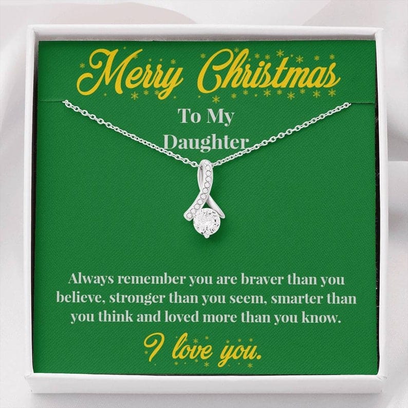 Merry Christmas to My Daughter - Alluring Beauty Necklace - You Are Loved More Than You Know
