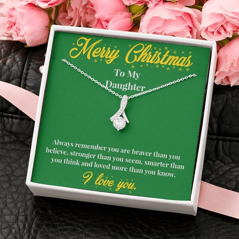 Merry Christmas to My Daughter - Alluring Beauty Necklace - You Are Loved More Than You Know