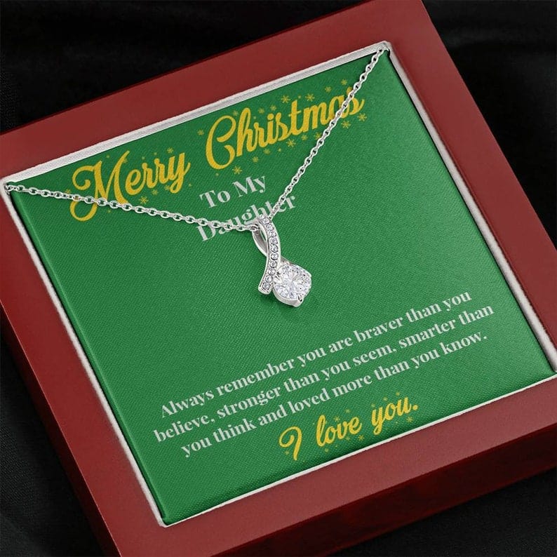 Merry Christmas to My Daughter - Alluring Beauty Necklace - You Are Loved More Than You Know