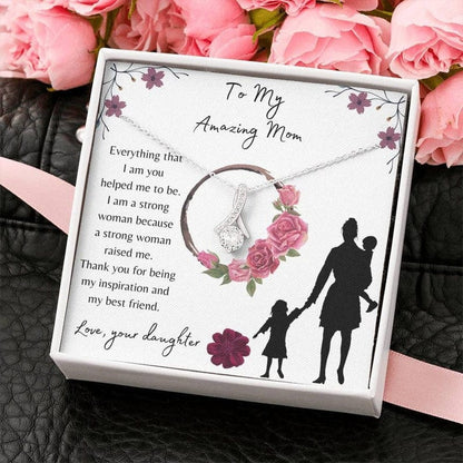 Collar para mi increíble mamá de parte de mi hija: Soy una mujer fuerte porque una mujer fuerte me crió