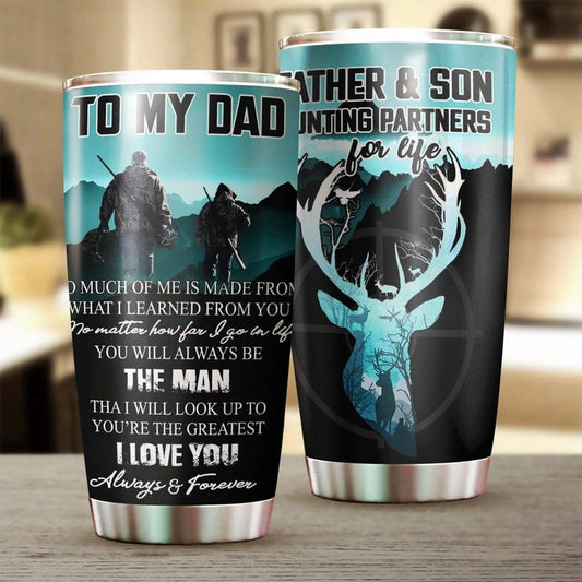 Vaso para el Día del Padre: Padre e hijo, compañeros de caza de por vida