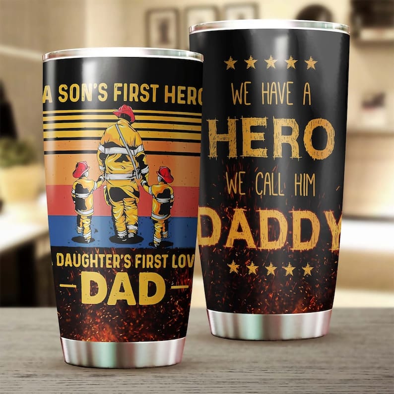 Bombero Tenemos un héroe Lo llamamos Papá Vaso del Día del Padre