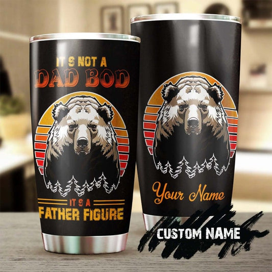 Vaso personalizado para el Día del Padre con el texto "No es un cuerpo de papá, es una figura paterna"
