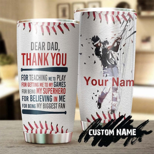 Vaso personalizado para el Día del Padre con el mensaje "Mi mayor fanático del golf"