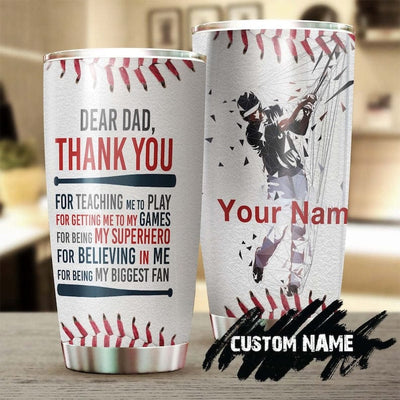 Personalized Golf Dad My Biggest Fan Father's Day Tumbler