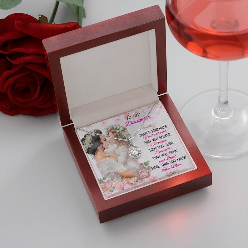 Para mi hija, collar de esperanza eterna de mamá: recuerda siempre que eres más valiente de lo que crees, más fuerte de lo que pareces, más inteligente de lo que piensas