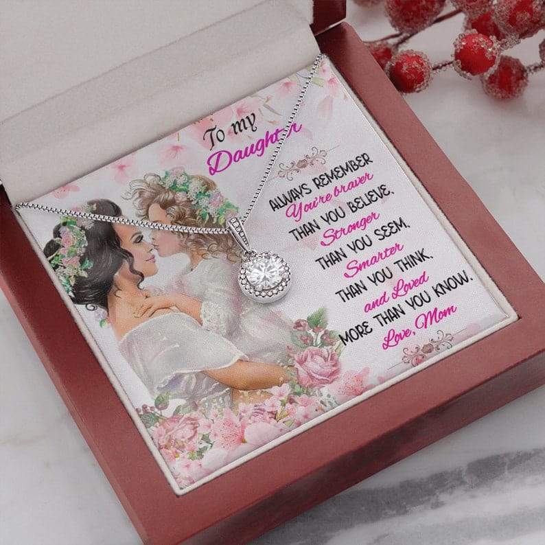 Para mi hija, collar de esperanza eterna de mamá: recuerda siempre que eres más valiente de lo que crees, más fuerte de lo que pareces, más inteligente de lo que piensas