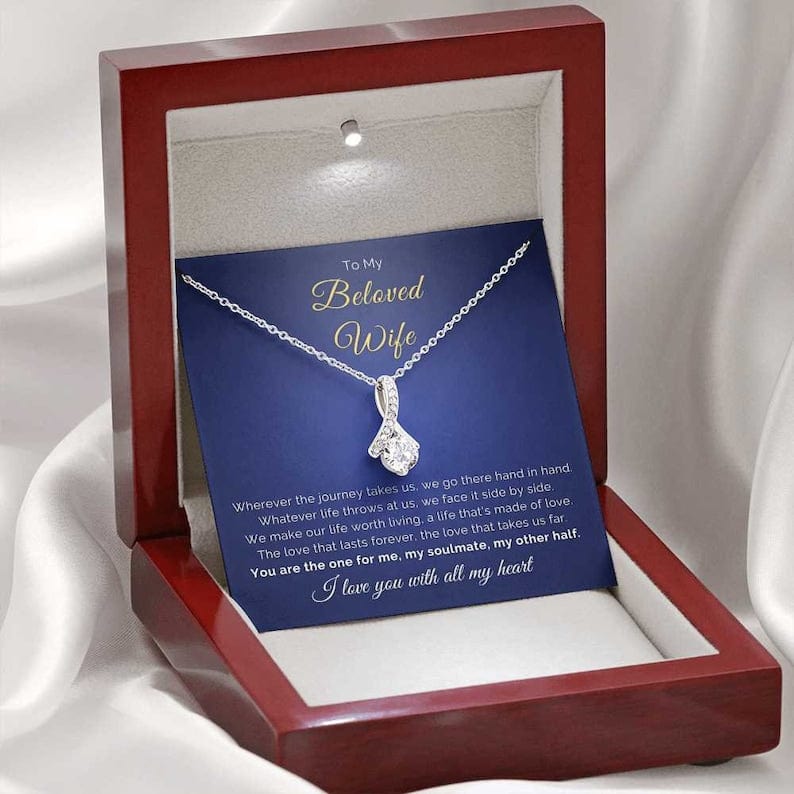 To My Beloved Wife Alluring Beauty Necklace - You Are The One For Me, My Soulmate, My Other Half