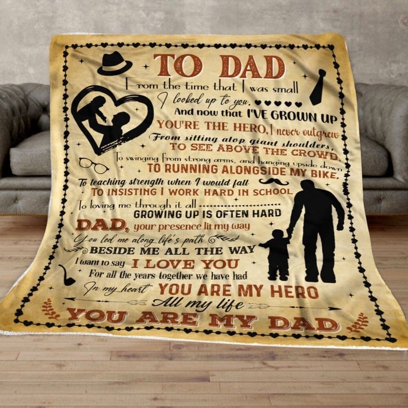 To My Dad You Are My Hero Father's Day Blanket