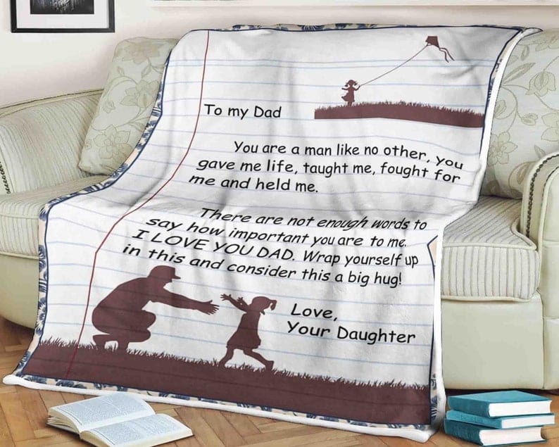 To My Dad Love From Daughter Letter Father's Day Blanket