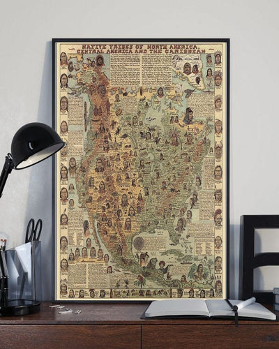 Native American Map Poster, Canvas