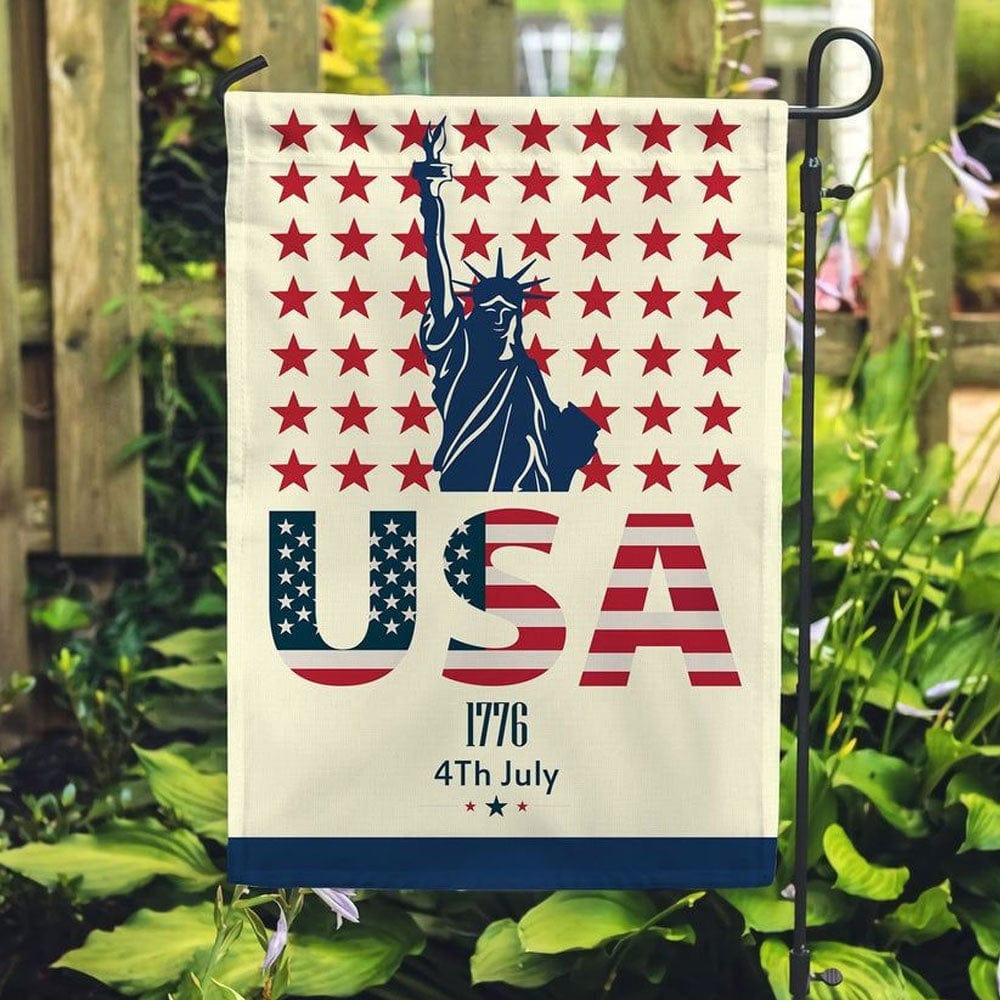 Bandera de la casa y el jardín de la independencia de Estados Unidos con motivo del 4 de julio