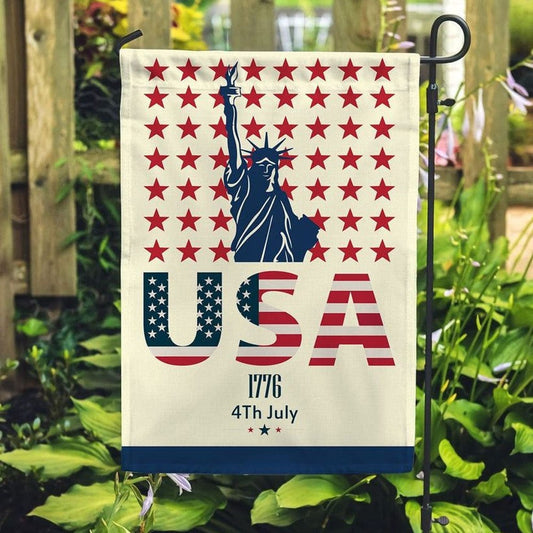 Bandera de la casa y el jardín de la independencia de Estados Unidos con motivo del 4 de julio