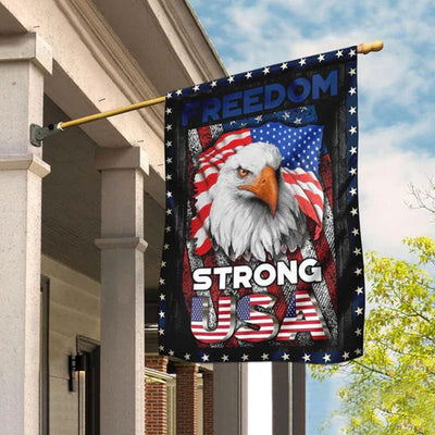 Freedom Strong USA Eagle Independence Day House & Garden Flag