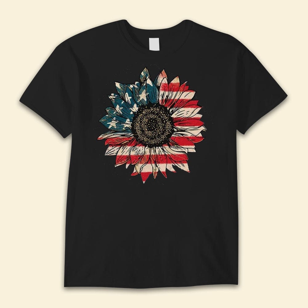 Sunflower American Flag Independence Day Shirts