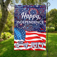 4th Of July Fireworks Happy Independence Day House & Garden Flag