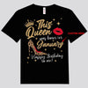 This Queen Was Born In January Leopard High Heels Personalized Birthday Shirts