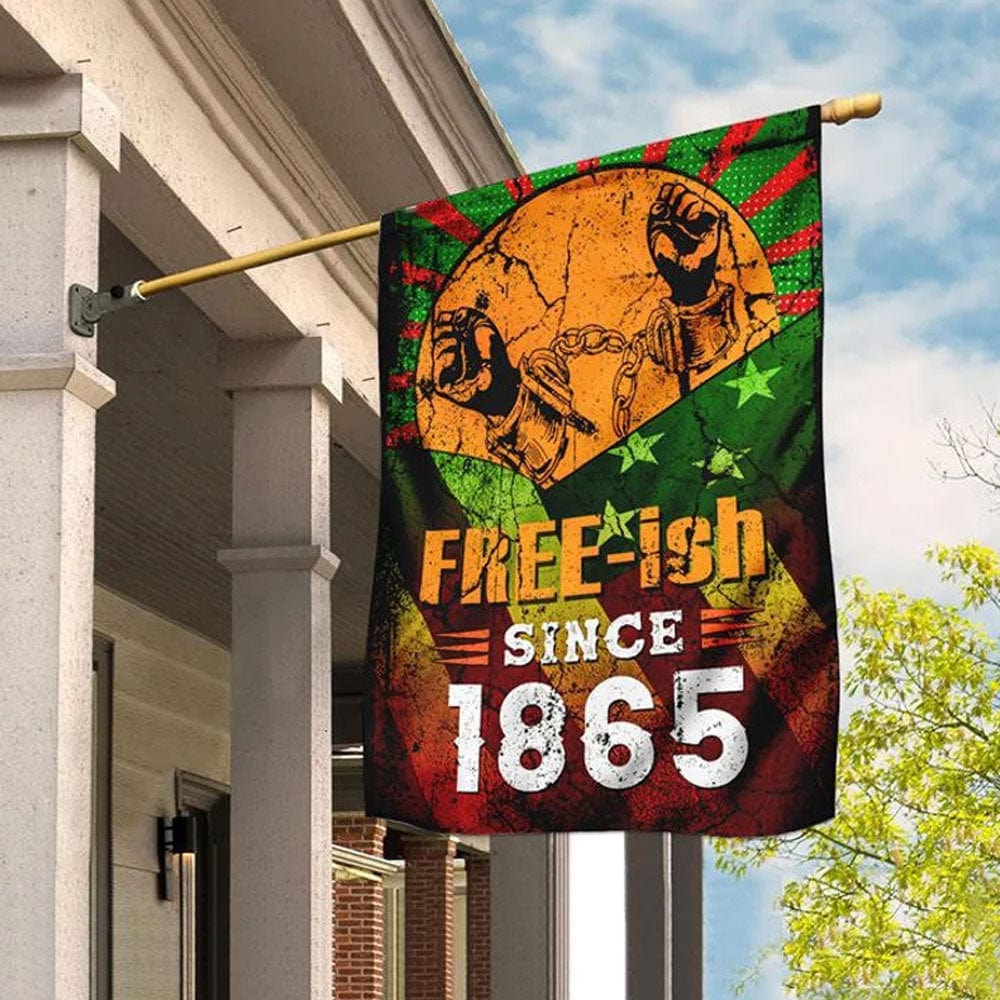 Libre desde 1985 Bandera de la casa y el jardín del Juneteenth