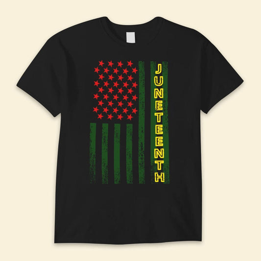 Camisetas de Juneteenth con la bandera estadounidense