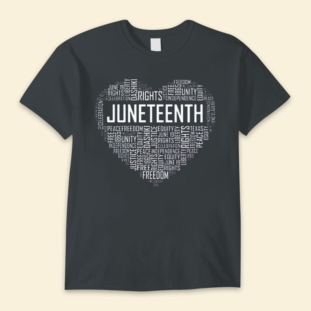 Camisetas de Juneteenth con corazón
