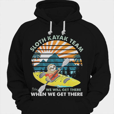 Sloth Kayak Team We Will Get There When We Get There Vintage Kayaking Shirts