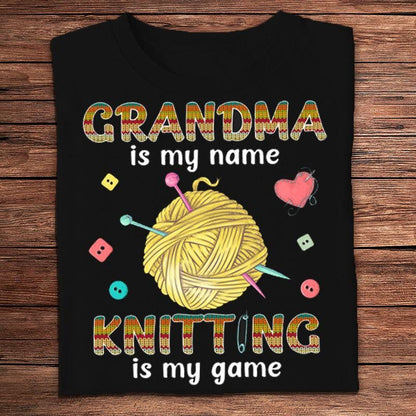 Mi nombre es abuela Tejer es mi juego Camisetas
