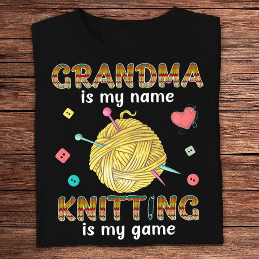 Mi nombre es abuela Tejer es mi juego Camisetas