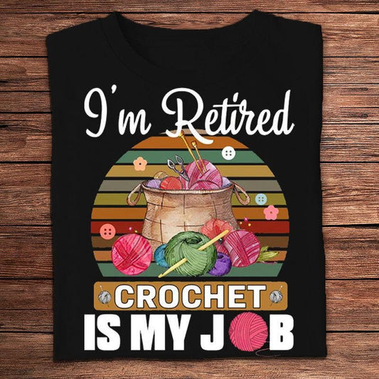 Estoy jubilado El crochet es mi trabajo Camisetas de punto vintage
