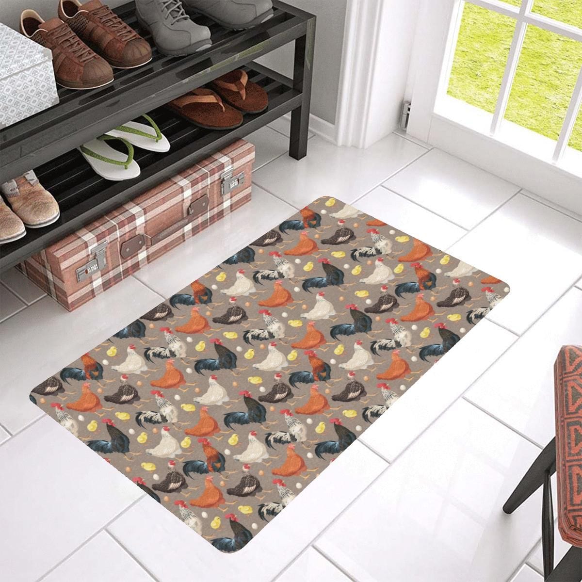 Chicken Evolution Pattern Chicken Doormat