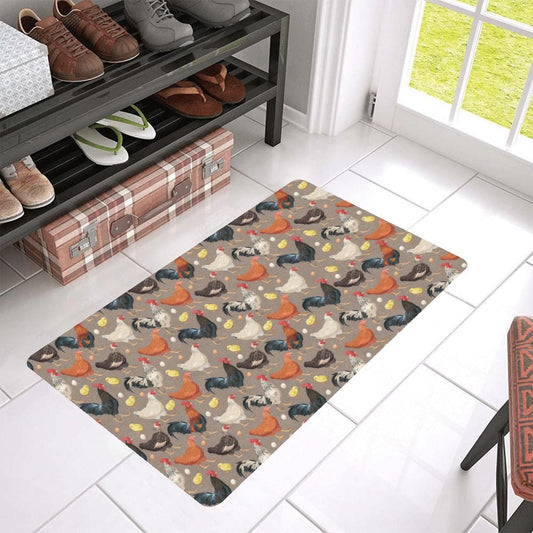 Chicken Evolution Pattern Chicken Doormat