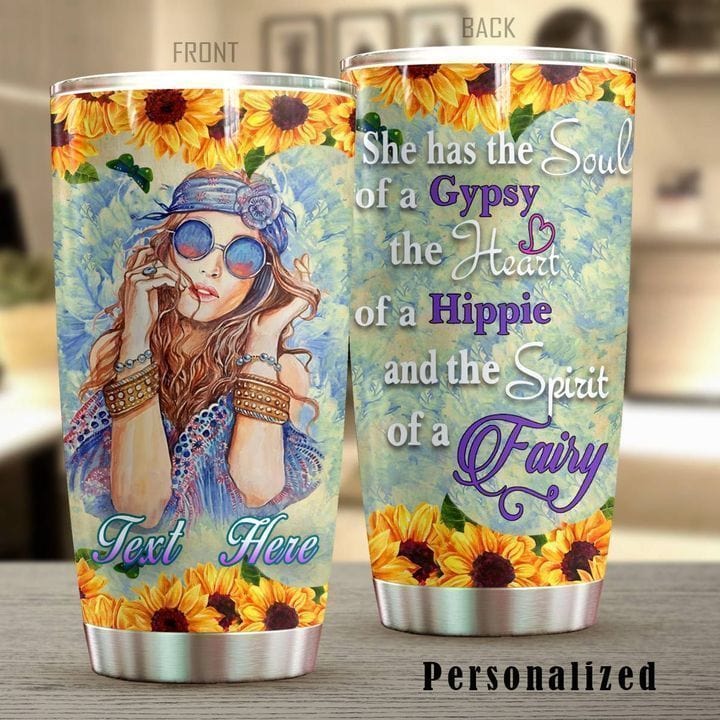 Personalized Soul Of Gypsy Heart Of Hippie Tumbler