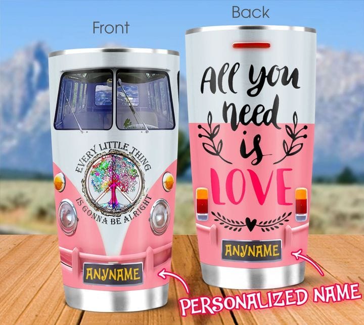 Personalized All I Need Is Love Hippie Tumbler