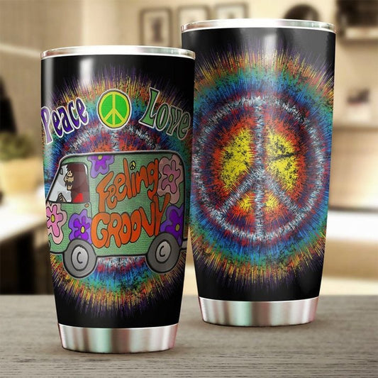 Peace Love Hippie Van Tumbler