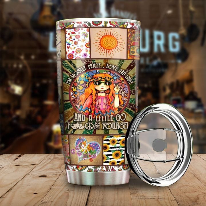 I'm Mostly Peace Love And Light Hippie Tumbler