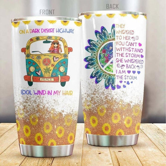 She Whispered Back I Am Storm Hippie Girl Tumbler