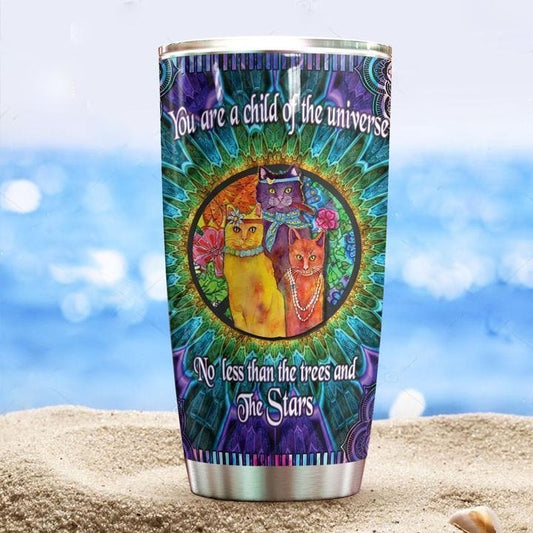 Beautiful Cat Hippie Tumbler