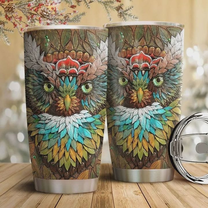 Vaso estilo hippie con forma de búho