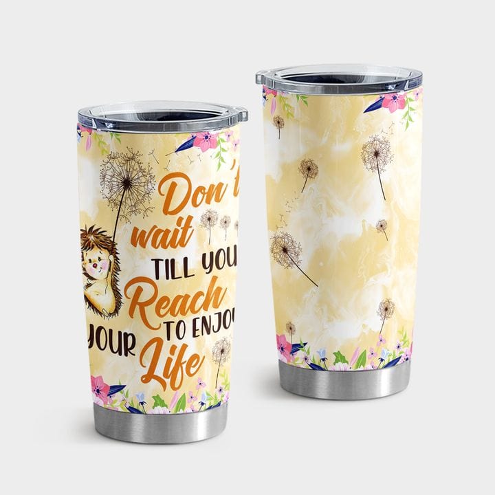 Hedgehog Tumbler, Cute Skinny Tumbler with Straw and Lid, Cute Hedgehog Gifts for Women, Hedgehog Cup/Coffee Travel Mug, Unique Birthday Gifts for