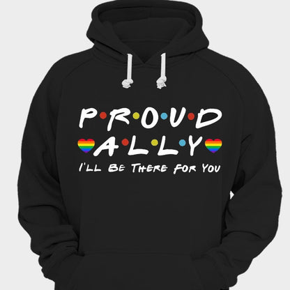 Camisetas LGBT con el mensaje "Orgullosamente aliado, estaré allí para ti"