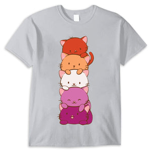 New Lesbian Pride Flag Cat LGBT Shirts