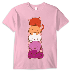 New Lesbian Pride Flag Cat LGBT Shirts